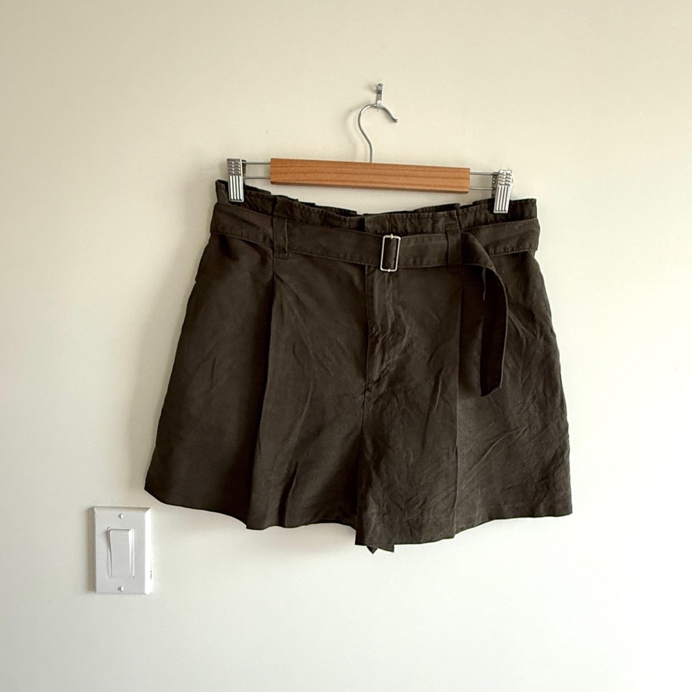 Club Monaco Dark Olive Belted Short